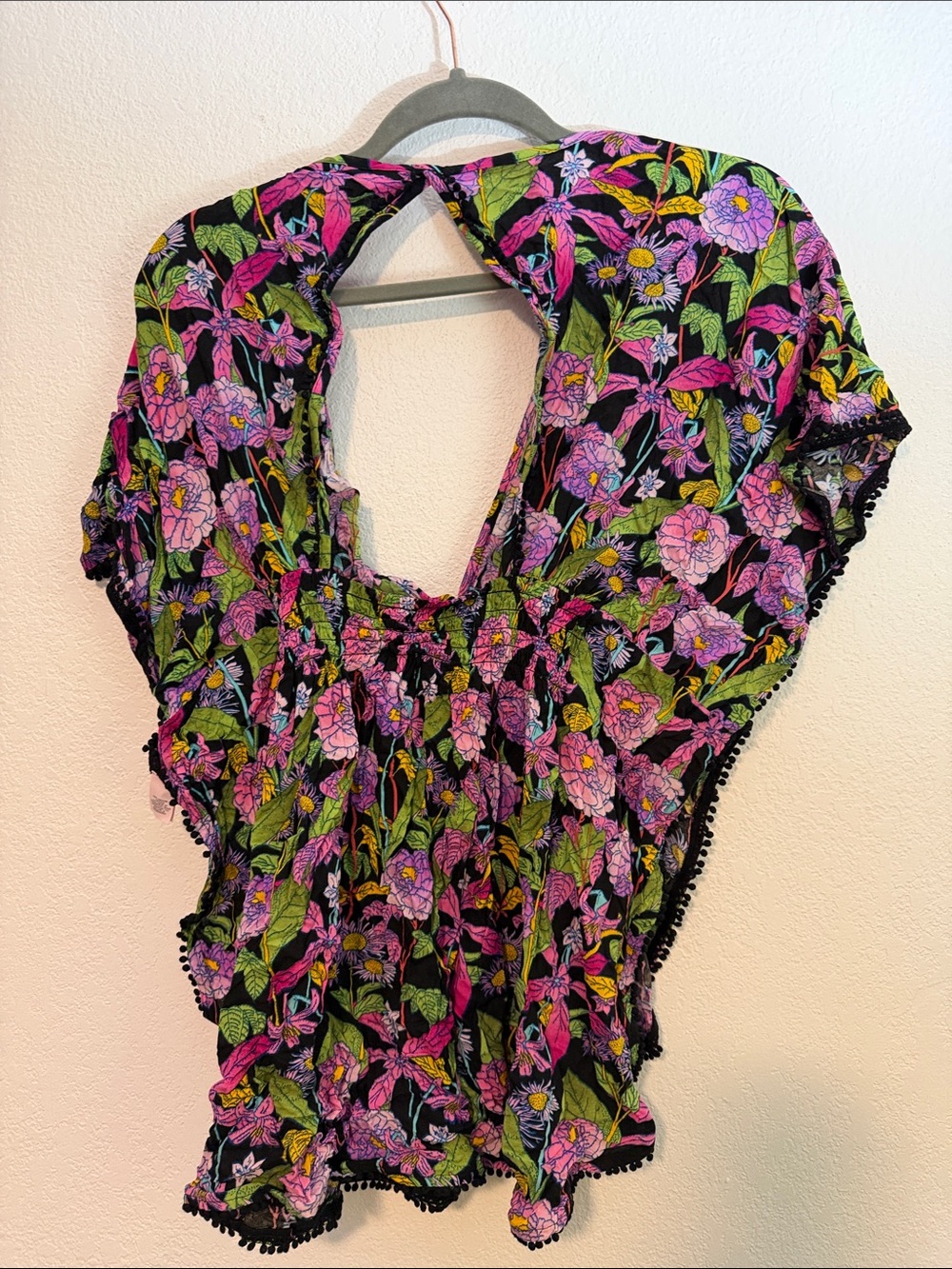 Victoria's Secret Black Floral V-Neck Tank with Colorful Print - Picture 5 of 7